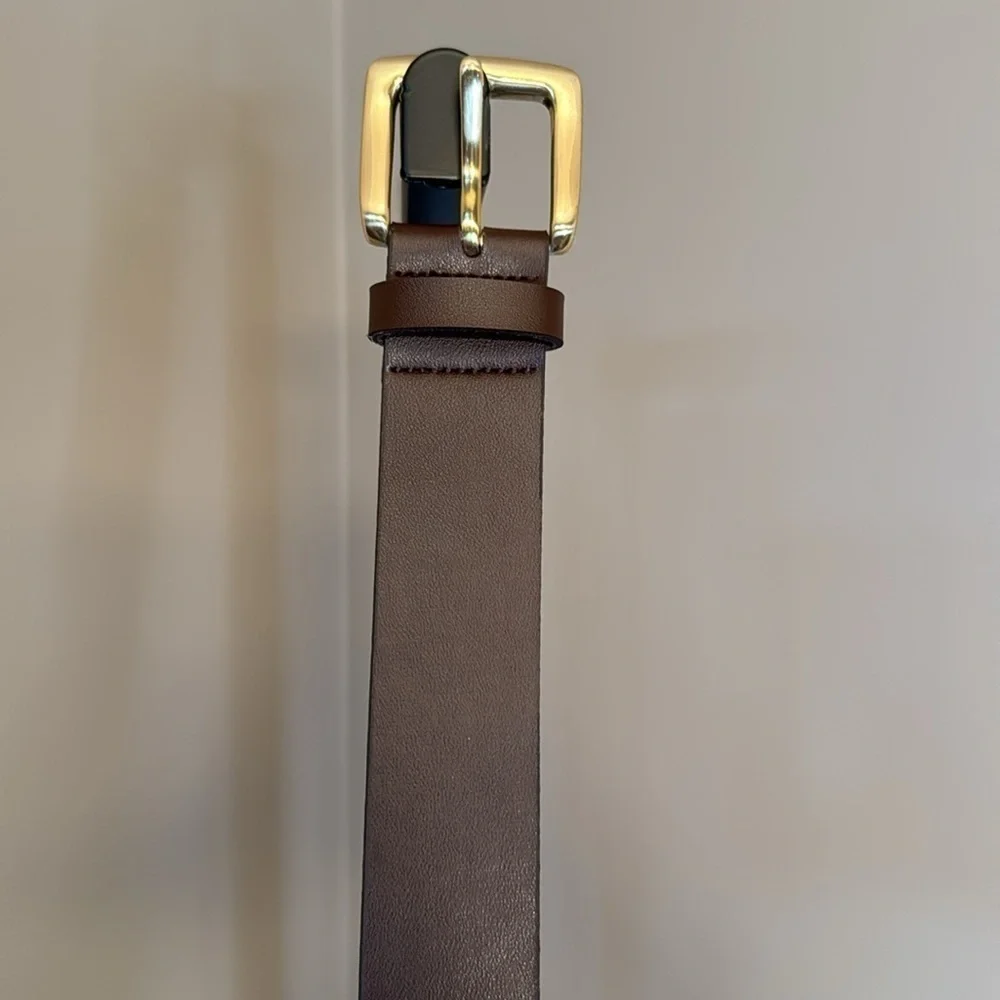Express brown and gold leather belt size medium